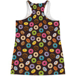 Colorful Donut Pattern Print Women's Racerback Tank Top