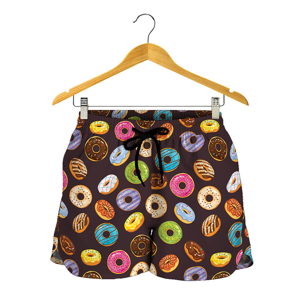 Colorful Donut Pattern Print Women's Shorts
