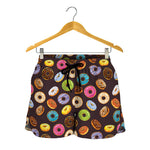 Colorful Donut Pattern Print Women's Shorts