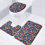 Colorful Easter Eggs Pattern Print 3 Piece Bath Mat Set