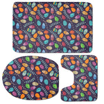 Colorful Easter Eggs Pattern Print 3 Piece Bath Mat Set