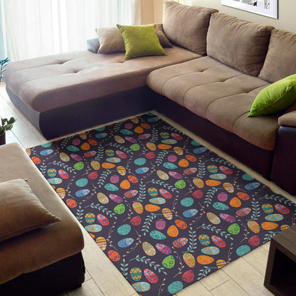 Colorful Easter Eggs Pattern Print Area Rug