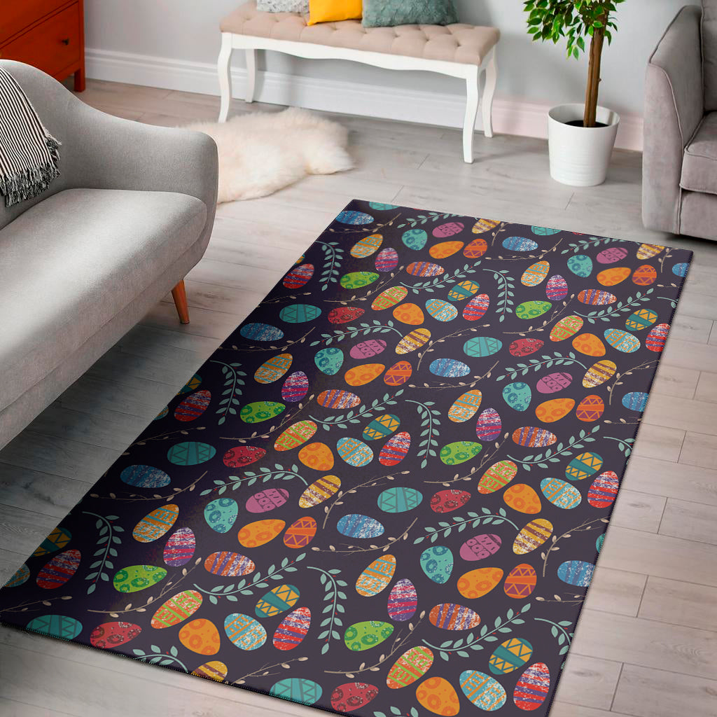Colorful Easter Eggs Pattern Print Area Rug
