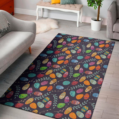 Colorful Easter Eggs Pattern Print Area Rug