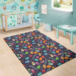 Colorful Easter Eggs Pattern Print Area Rug