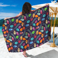 Colorful Easter Eggs Pattern Print Beach Sarong Wrap