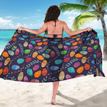 Colorful Easter Eggs Pattern Print Beach Sarong Wrap