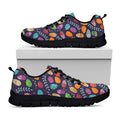 Colorful Easter Eggs Pattern Print Black Running Shoes