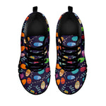 Colorful Easter Eggs Pattern Print Black Sneakers