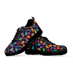 Colorful Easter Eggs Pattern Print Black Sneakers