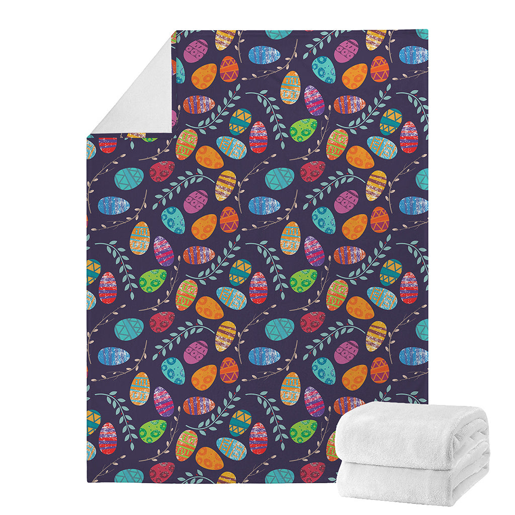 Colorful Easter Eggs Pattern Print Blanket