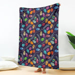Colorful Easter Eggs Pattern Print Blanket