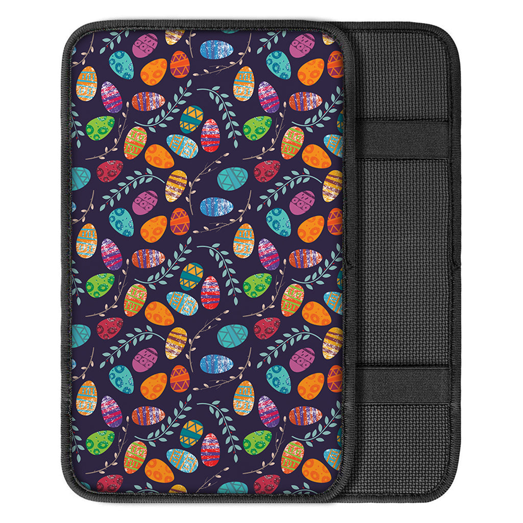 Colorful Easter Eggs Pattern Print Car Center Console Cover