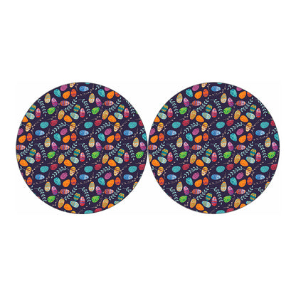 Colorful Easter Eggs Pattern Print Car Coasters