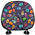 Colorful Easter Eggs Pattern Print Car Headrest Covers