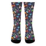 Colorful Easter Eggs Pattern Print Crew Socks