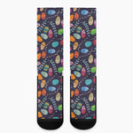 Colorful Easter Eggs Pattern Print Crew Socks