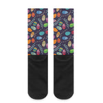 Colorful Easter Eggs Pattern Print Crew Socks
