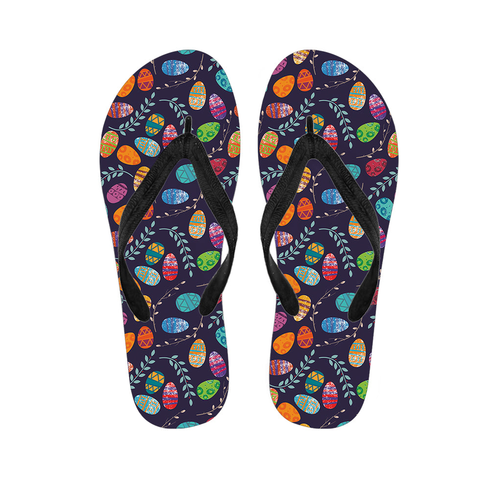 Colorful Easter Eggs Pattern Print Flip Flops