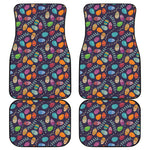Colorful Easter Eggs Pattern Print Front and Back Car Floor Mats