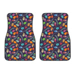 Colorful Easter Eggs Pattern Print Front Car Floor Mats