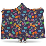 Colorful Easter Eggs Pattern Print Hooded Blanket