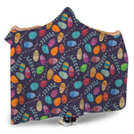 Colorful Easter Eggs Pattern Print Hooded Blanket