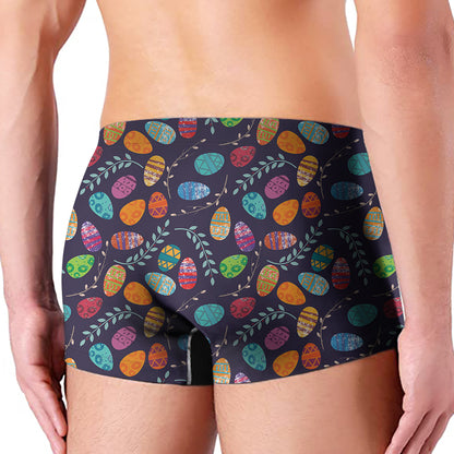 Colorful Easter Eggs Pattern Print Men's Boxer Briefs