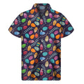 Colorful Easter Eggs Pattern Print Men's Short Sleeve Shirt