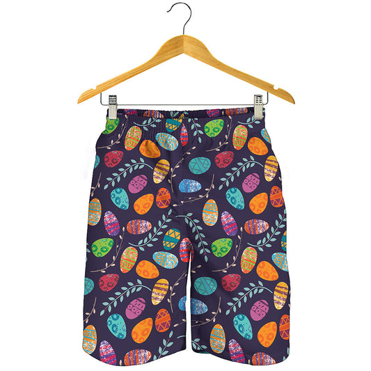Colorful Easter Eggs Pattern Print Men's Shorts