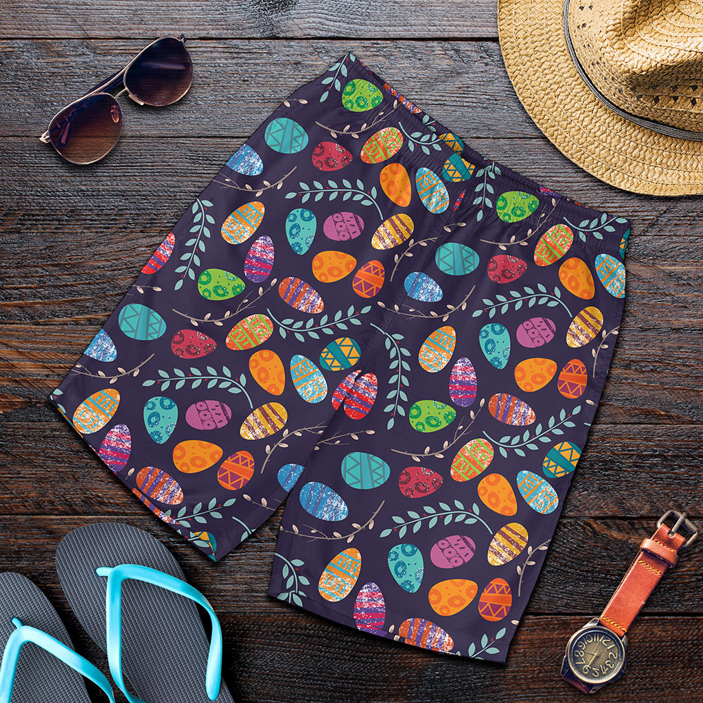 Colorful Easter Eggs Pattern Print Men's Shorts
