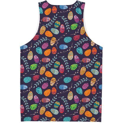 Colorful Easter Eggs Pattern Print Men's Tank Top