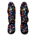 Colorful Easter Eggs Pattern Print Muay Thai Shin Guards
