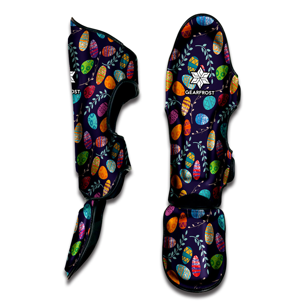 Colorful Easter Eggs Pattern Print Muay Thai Shin Guard