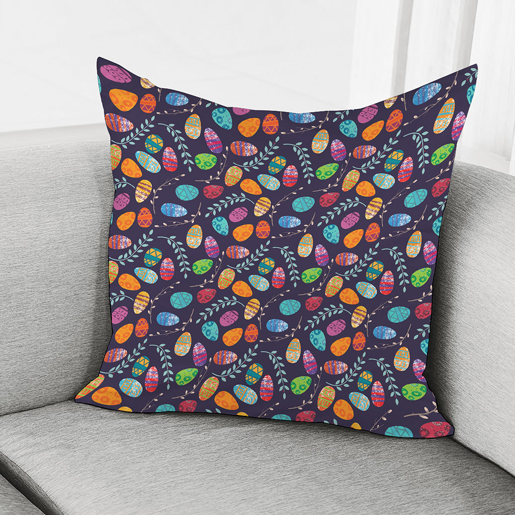 Colorful Easter Eggs Pattern Print Pillow Cover