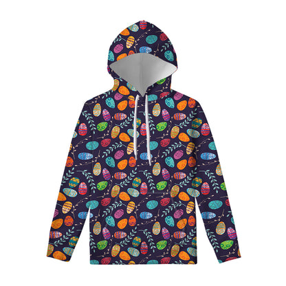 Colorful Easter Eggs Pattern Print Pullover Hoodie