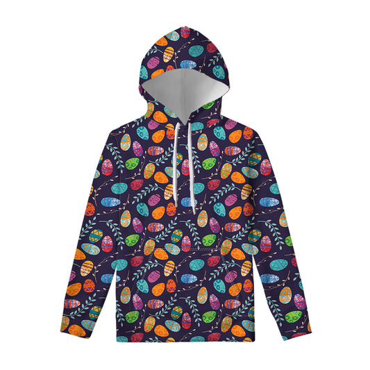 Colorful Easter Eggs Pattern Print Pullover Hoodie