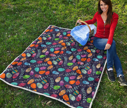 Colorful Easter Eggs Pattern Print Quilt