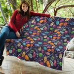 Colorful Easter Eggs Pattern Print Quilt