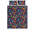 Colorful Easter Eggs Pattern Print Quilt Bed Set