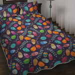 Colorful Easter Eggs Pattern Print Quilt Bed Set