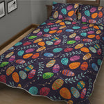 Colorful Easter Eggs Pattern Print Quilt Bed Set