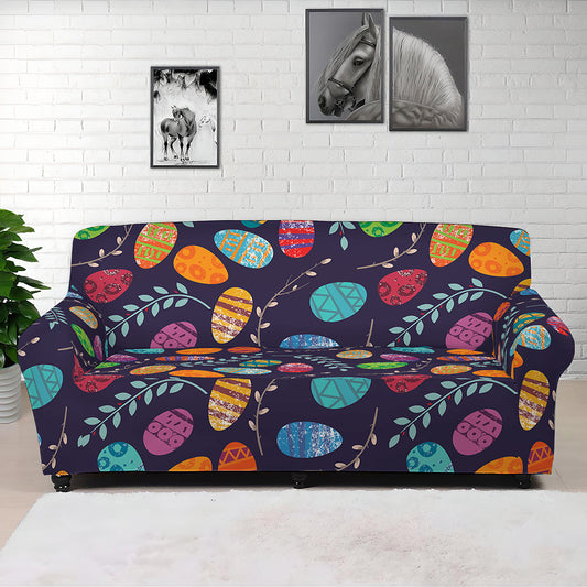 Colorful Easter Eggs Pattern Print Sofa Cover