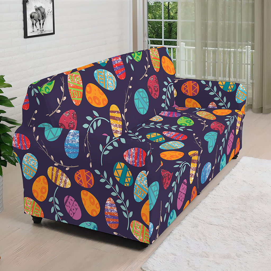 Colorful Easter Eggs Pattern Print Sofa Cover