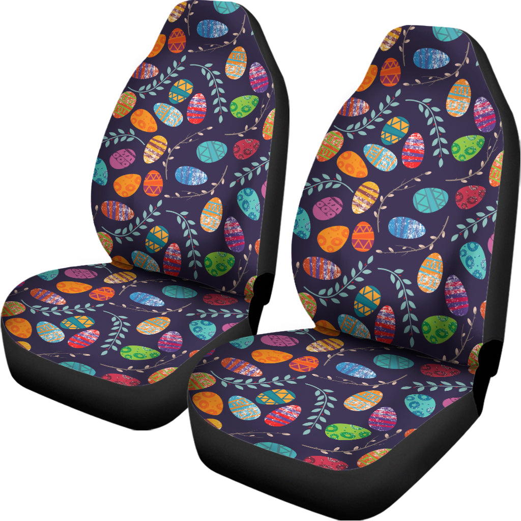 Colorful Easter Eggs Pattern Print Universal Fit Car Seat Covers