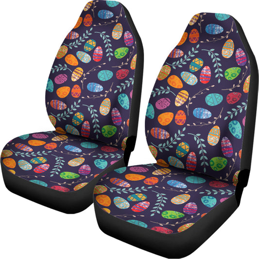 Colorful Easter Eggs Pattern Print Universal Fit Car Seat Covers