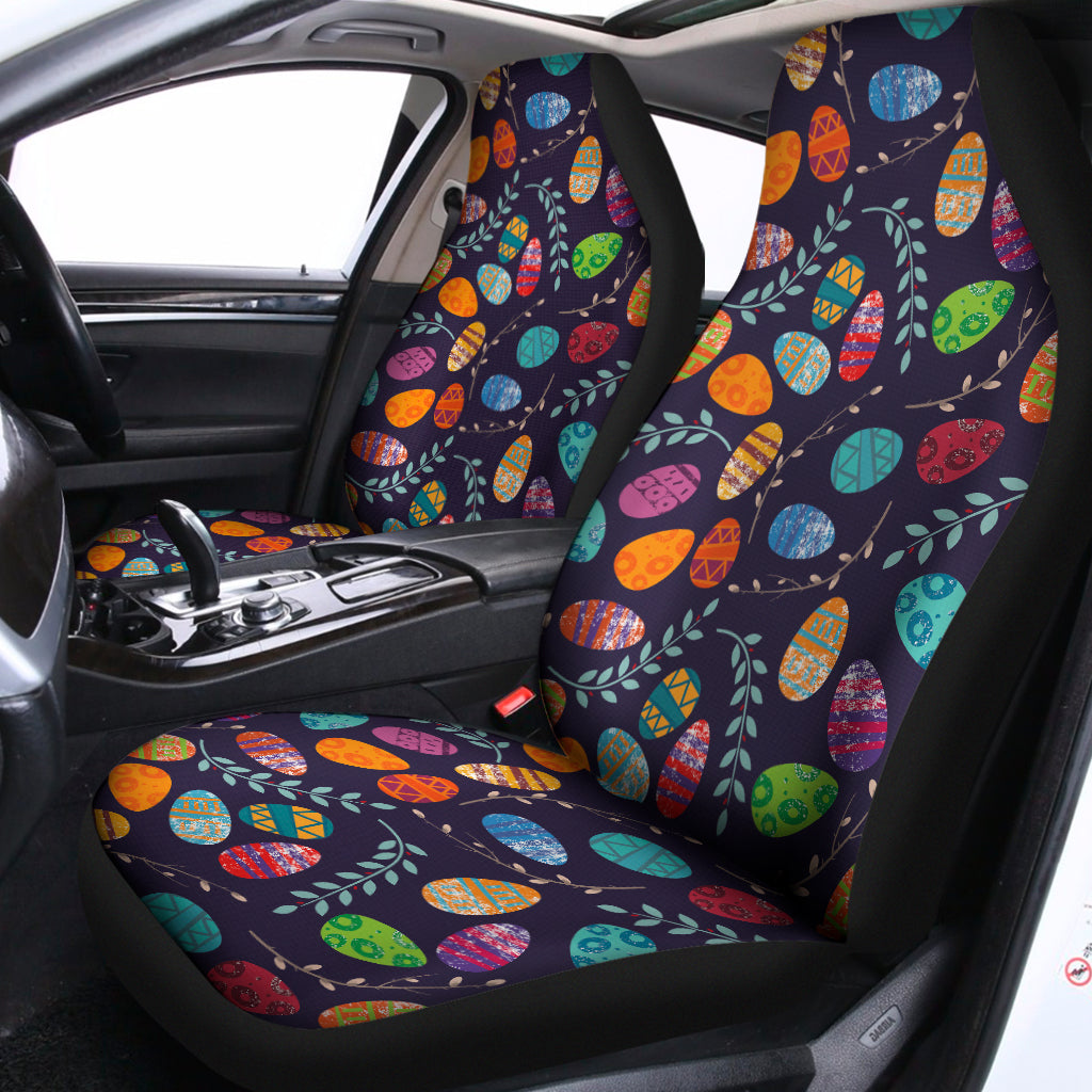 Colorful Easter Eggs Pattern Print Universal Fit Car Seat Covers