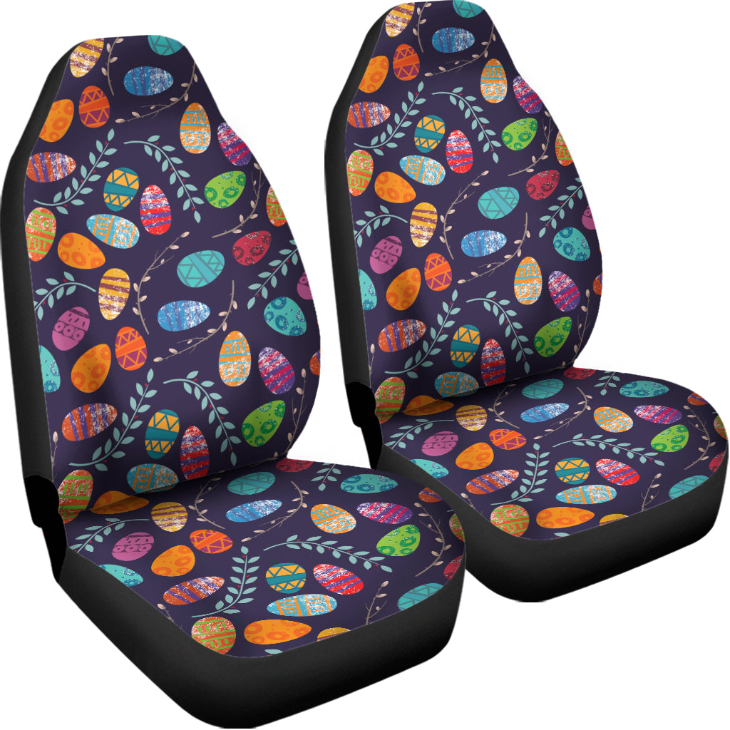 Colorful Easter Eggs Pattern Print Universal Fit Car Seat Covers