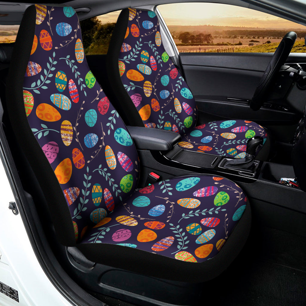 Colorful Easter Eggs Pattern Print Universal Fit Car Seat Covers