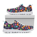 Colorful Easter Eggs Pattern Print White Running Shoes